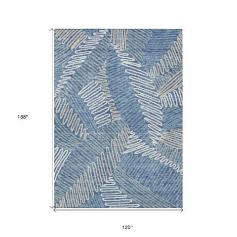 Homeroots 3' Floral Washable Area Rug In Artichoke Green, Brown, And Ivory For Indoor Or Outdoor Use 10' X 14' Polyester 593937