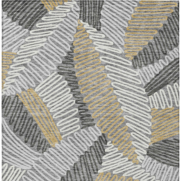 Homeroots 3' Floral Washable Area Rug In Artichoke Green, Brown, And Ivory For Indoor Or Outdoor Use 3' X 5' Polyester 593944