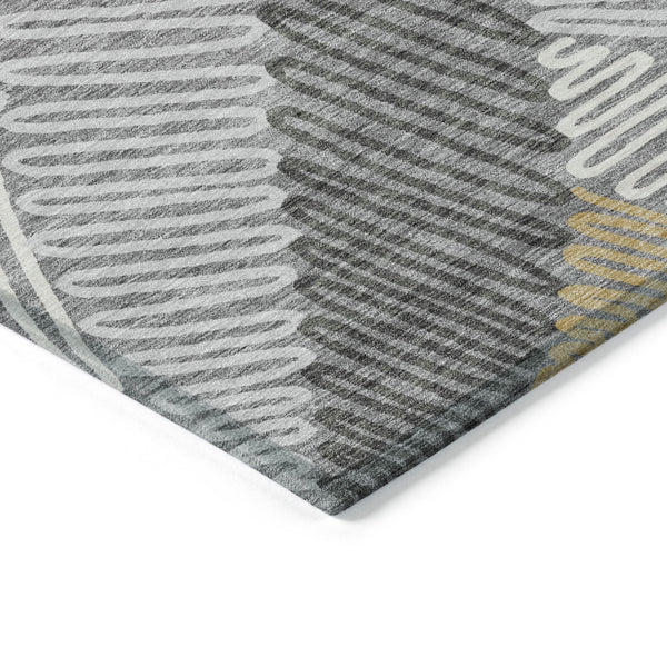 Homeroots 3' Floral Washable Area Rug In Artichoke Green, Brown, And Ivory For Indoor Or Outdoor Use 3' X 5' Polyester 593944