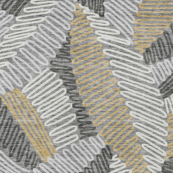 Homeroots 3' Floral Washable Area Rug In Artichoke Green, Brown, And Ivory For Indoor Or Outdoor Use 3' X 5' Polyester 593944