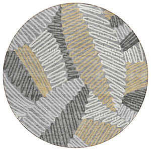 HomeRoots 5' Elegant Floral Area Rug for Indoor and Outdoor Use – Durable, Washable, and Stain Resistant Design 8' Round 593946