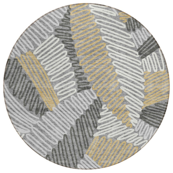 HomeRoots 5' Elegant Floral Area Rug for Indoor and Outdoor Use – Durable, Washable, and Stain Resistant Design 8' Round 593946