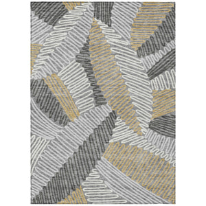 Homeroots 3' Floral Washable Area Rug In Artichoke Green, Brown, And Ivory For Indoor Or Outdoor Use 9' X 12' Polyester 593948