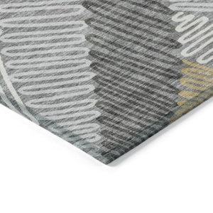 Homeroots 3' Floral Washable Area Rug In Artichoke Green, Brown, And Ivory For Indoor Or Outdoor Use 9' X 12' Polyester 593948