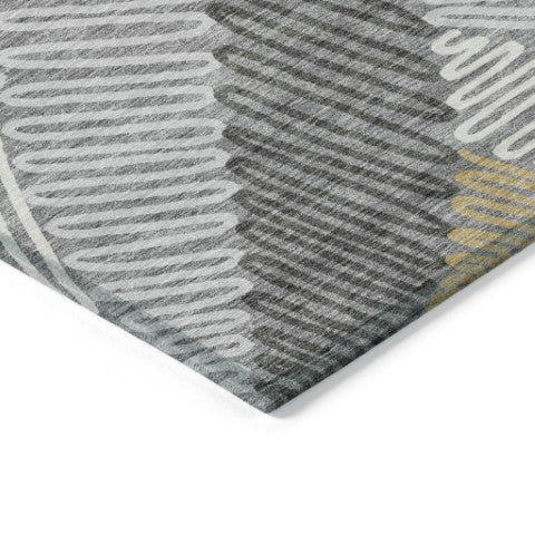 Homeroots 3' Floral Washable Area Rug In Artichoke Green, Brown, And Ivory For Indoor Or Outdoor Use 9' X 12' Polyester 593948