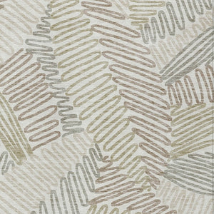 Homeroots 3' Floral Washable Area Rug In Artichoke Green, Brown, And Ivory For Indoor Or Outdoor Use 5' X 8' Polyester 593951