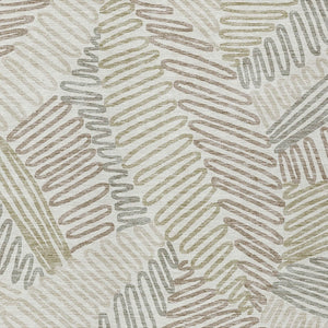 Homeroots 3' Floral Washable Area Rug In Artichoke Green, Brown, And Ivory For Indoor Or Outdoor Use 9' X 12' Polyester 593954