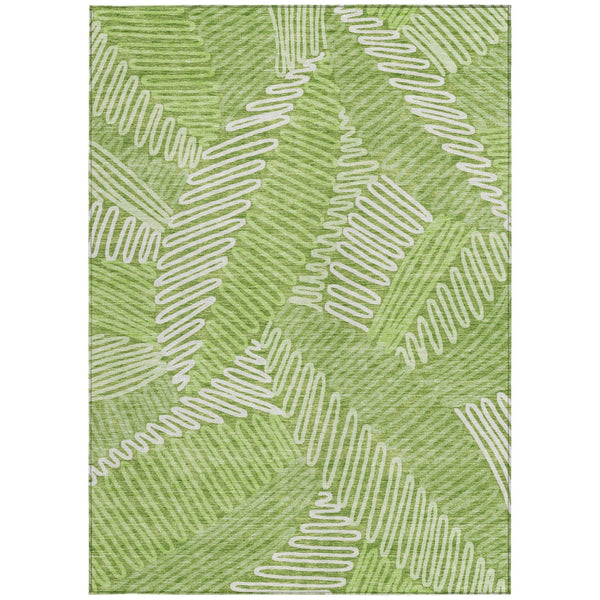 Homeroots 3' Floral Washable Area Rug In Artichoke Green, Brown, And Ivory For Indoor Or Outdoor Use 3' X 5' Polyester 593956