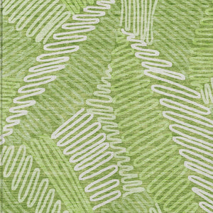 Homeroots 3' Floral Washable Area Rug In Artichoke Green, Brown, And Ivory For Indoor Or Outdoor Use 5' X 8' Polyester 593957
