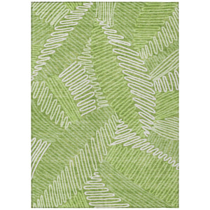 Homeroots 3' Floral Washable Area Rug In Artichoke Green, Brown, And Ivory For Indoor Or Outdoor Use 8' X 10' Polyester 593959