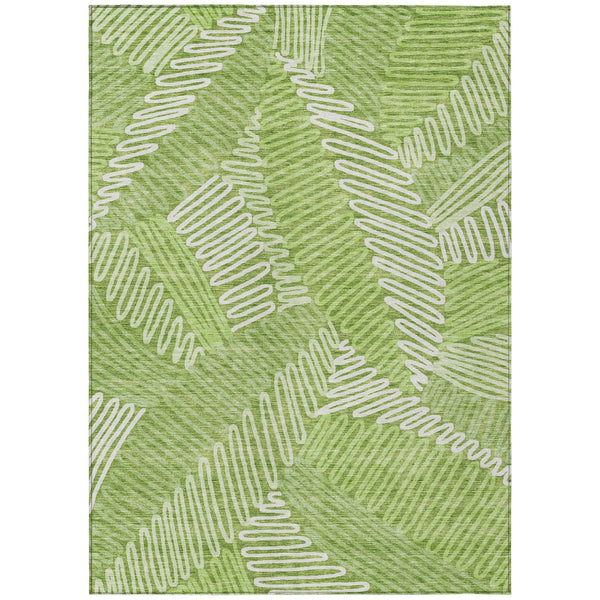 Homeroots 3' Floral Washable Area Rug In Artichoke Green, Brown, And Ivory For Indoor Or Outdoor Use 8' X 10' Polyester 593959