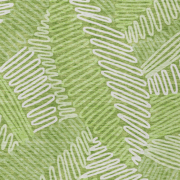Homeroots 3' Floral Washable Area Rug In Artichoke Green, Brown, And Ivory For Indoor Or Outdoor Use 8' X 10' Polyester 593959