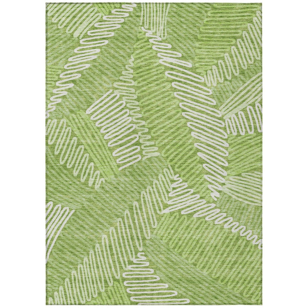 HomeRoots 9' Vibrant Lime Green and Ivory Floral Area Rug for Indoor and Outdoor Spaces - Easy Care & Durable! 9' X 12' 593960
