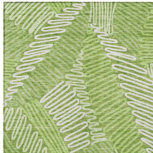 Homeroots 3' Floral Washable Area Rug In Artichoke Green, Brown, And Ivory For Indoor Or Outdoor Use 10' X 14' Polyester 593961
