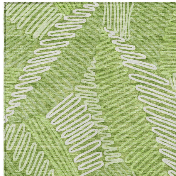 Homeroots 3' Floral Washable Area Rug In Artichoke Green, Brown, And Ivory For Indoor Or Outdoor Use 10' X 14' Polyester 593961