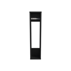 English Elm Shelf 28" H Wall-Mounted 2-Shelf Black Engineered Wood Compact Bathroom Storage, CARB Compliant B097P250847