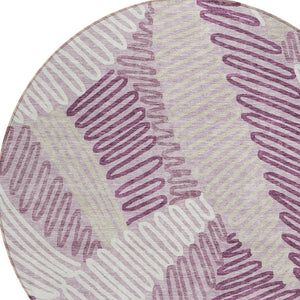 Homeroots 3' Floral Washable Area Rug In Artichoke Green, Brown, And Ivory For Indoor Or Outdoor Use 8' Round Polyester 593964