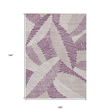 Homeroots 3' Floral Washable Area Rug In Artichoke Green, Brown, And Ivory For Indoor Or Outdoor Use 9' X 12' Polyester 593966