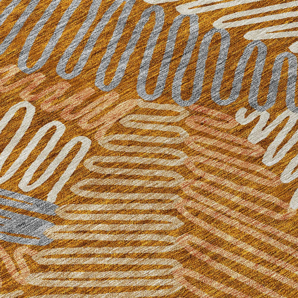 Homeroots 3' Floral Washable Area Rug In Artichoke Green, Brown, And Ivory For Indoor Or Outdoor Use 3' X 5' Polyester 593974