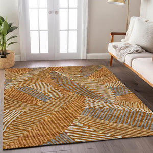Homeroots 3' Floral Washable Area Rug In Artichoke Green, Brown, And Ivory For Indoor Or Outdoor Use 3' X 5' Polyester 593974