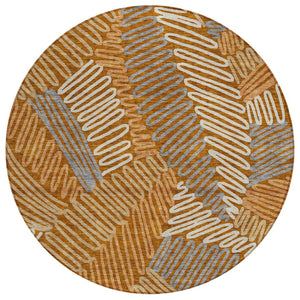 HomeRoots 5' Vibrant Floral Washable Area Rug - Stylish Indoor Outdoor Decor for High-Traffic Spaces 8' Round 593976