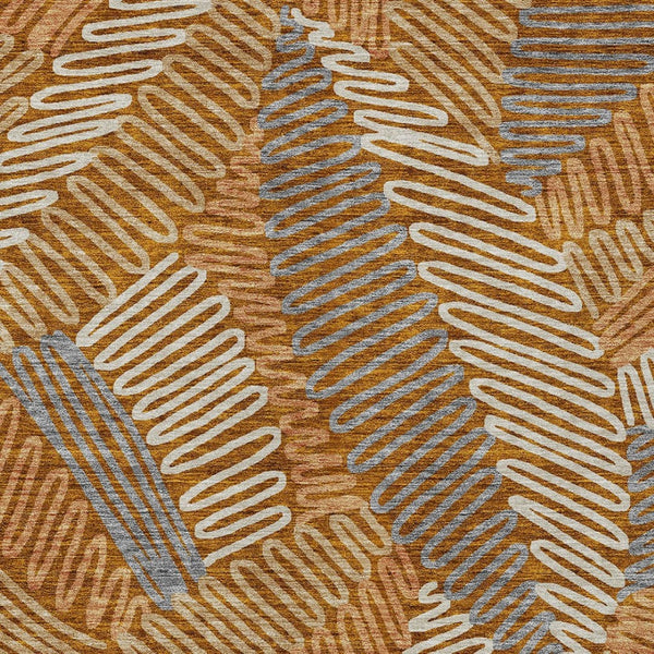 Homeroots 3' Floral Washable Area Rug In Artichoke Green, Brown, And Ivory For Indoor Or Outdoor Use 9' X 12' Polyester 593978