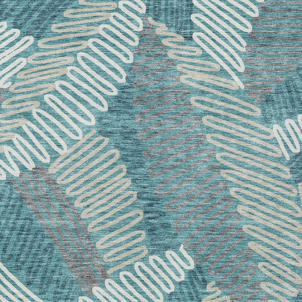 Homeroots 3' Floral Washable Area Rug In Artichoke Green, Brown, And Ivory For Indoor Or Outdoor Use 3' X 5' Polyester 593980