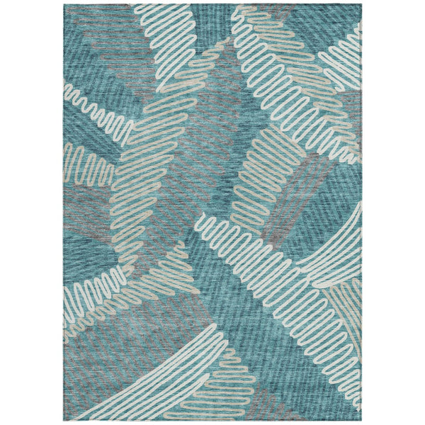 Homeroots 3' Floral Washable Area Rug In Artichoke Green, Brown, And Ivory For Indoor Or Outdoor Use 8' X 10' Polyester 593983