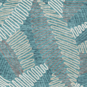 Homeroots 3' Floral Washable Area Rug In Artichoke Green, Brown, And Ivory For Indoor Or Outdoor Use 9' X 12' Polyester 593984