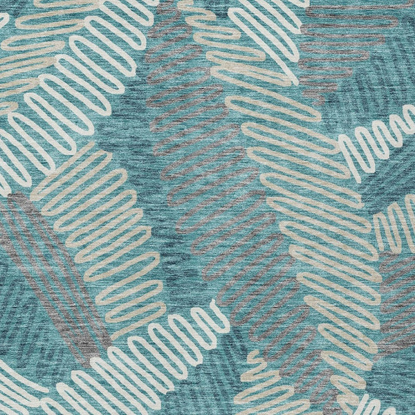 Homeroots 3' Floral Washable Area Rug In Artichoke Green, Brown, And Ivory For Indoor Or Outdoor Use 9' X 12' Polyester 593984