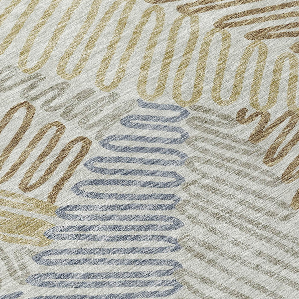 Homeroots 3' Floral Washable Area Rug In Artichoke Green, Brown, And Ivory For Indoor Or Outdoor Use 3' X 5' Polyester 593986