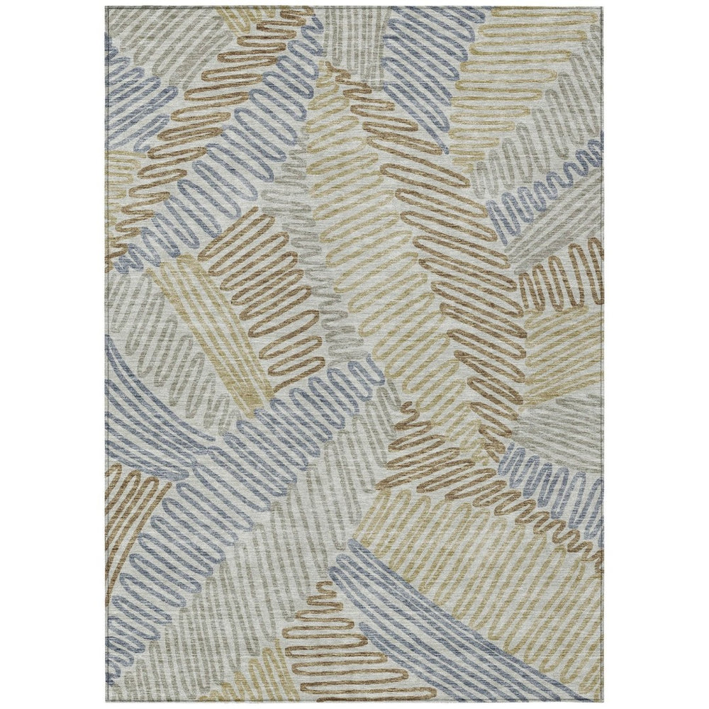 HomeRoots 9' Elegant Taupe Gray and Beige Floral Indoor Outdoor Area Rug - Durable, Washable, Versatile Design 9' X 12' 593990