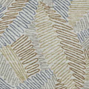 Homeroots 3' Floral Washable Area Rug In Artichoke Green, Brown, And Ivory For Indoor Or Outdoor Use 9' X 12' Polyester 593990