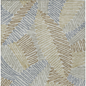 Homeroots 3' Floral Washable Area Rug In Artichoke Green, Brown, And Ivory For Indoor Or Outdoor Use 10' X 14' Polyester 593991