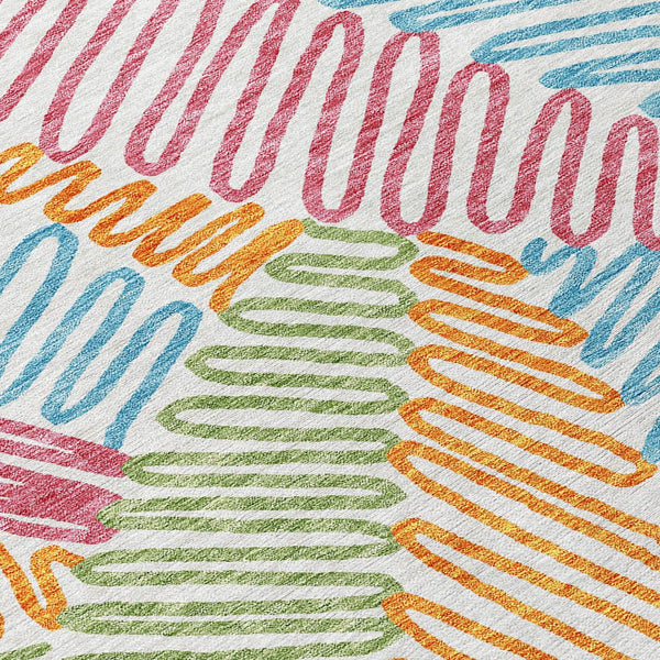 Homeroots 3' Floral Washable Area Rug In Artichoke Green, Brown, And Ivory For Indoor Or Outdoor Use 8' Round Polyester 593994