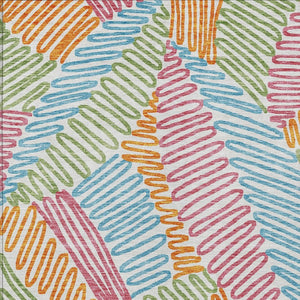 Homeroots 3' Floral Washable Area Rug In Artichoke Green, Brown, And Ivory For Indoor Or Outdoor Use 9' X 12' Polyester 593996