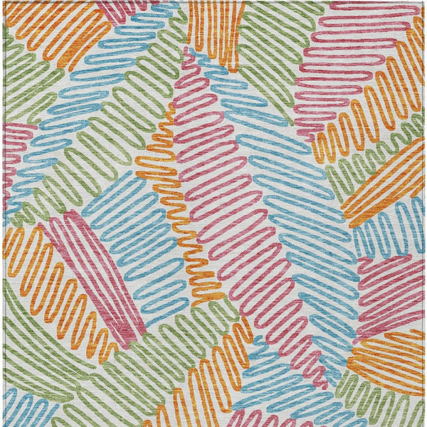 Homeroots 3' Floral Washable Area Rug In Artichoke Green, Brown, And Ivory For Indoor Or Outdoor Use 10' X 14' Polyester 593997