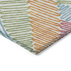 Homeroots 3' Floral Washable Area Rug In Artichoke Green, Brown, And Ivory For Indoor Or Outdoor Use 10' X 14' Polyester 593997