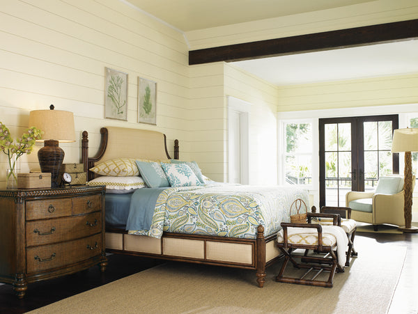 Lexington Tommy Bahama Home Silver Sands Bachelors Chest - Elegant Caribbean-style Furniture With Woven Raffia And Custom Hardware Caribbean Sunset  593-624