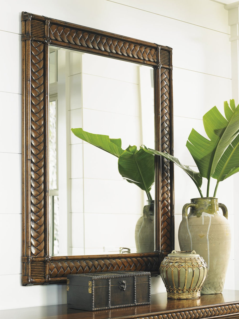 Lexington Tommy Bahama Home Sunrise Landscape Mirror - Elevate Your Space With Coastal Elegance And Tropical Island Charm Caribbean Sunset  593-205