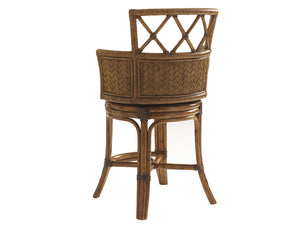 Lexington Tommy Bahama Home Kamala Swivel Stool - Embrace Relaxed Island Living With Elegant Rattan Design And Plush Comfort Caribbean Sunset  593-815-01