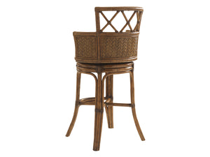 Lexington Tommy Bahama Home Kamala Swivel Stool - Embrace Relaxed Island Living With Elegant Rattan Design And Plush Comfort Caribbean Sunset  593-816-01