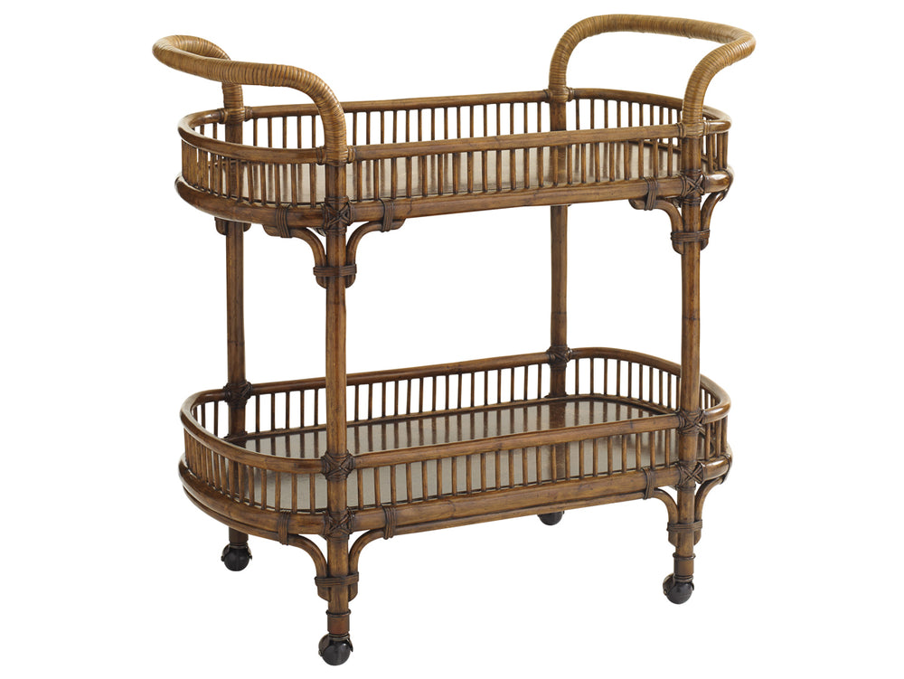 Lexington Tommy Bahama Home Veranda Bar Cart - Embrace Island Living With Handcrafted Elegance And Timeless Tropical Charm Caribbean Sunset  593-862