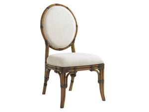 Lexington Tommy Bahama Home Gulfstream Oval Dining Chair - Embrace Tropical Elegance With Luxurious Upholstered Comfort Caribbean Sunset  593-880-01