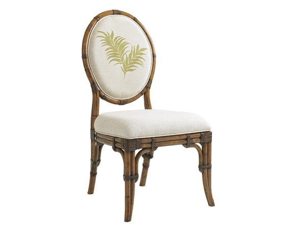Lexington Tommy Bahama Home Gulfstream Oval Dining Chair - Embrace Tropical Elegance With Luxurious Upholstered Comfort Caribbean Sunset  593-880-02