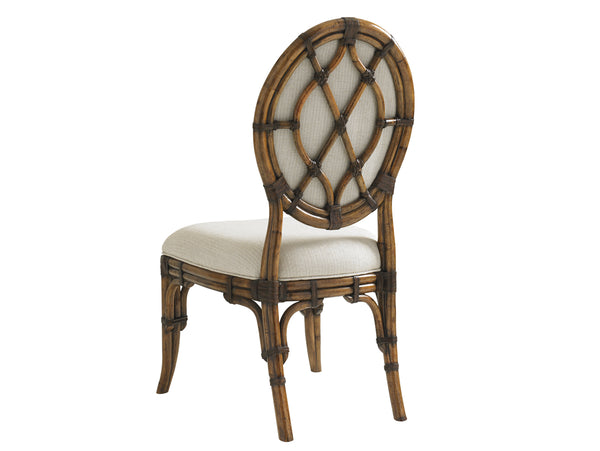 Lexington Tommy Bahama Home Gulfstream Oval Dining Chair - Embrace Tropical Elegance With Luxurious Upholstered Comfort Caribbean Sunset  593-880-02