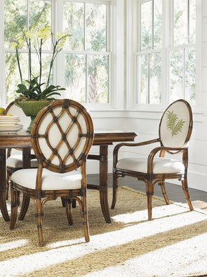 Lexington Tommy Bahama Home Gulfstream Oval Dining Chair - Embrace Tropical Elegance With Luxurious Upholstered Comfort Caribbean Sunset  593-881-02