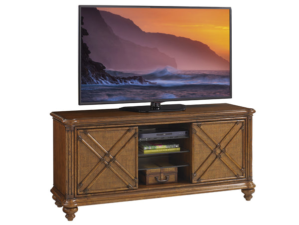 Lexington Tommy Bahama Home Marlin Media Console - Embrace Island Living With Elegant Design, Adjustable Shelves & Charming Details Caribbean Sunset  593-907