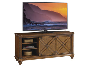 Lexington Tommy Bahama Home Marlin Media Console - Embrace Island Living With Elegant Design, Adjustable Shelves & Charming Details Caribbean Sunset  593-907
