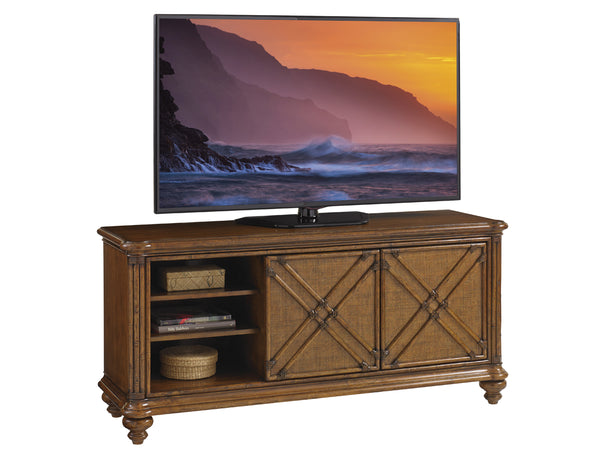 Lexington Tommy Bahama Home Marlin Media Console - Embrace Island Living With Elegant Design, Adjustable Shelves & Charming Details Caribbean Sunset  593-907